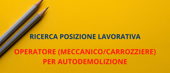 Ricerca posizione lavorativa Pomili Demolizioni Speciali - Operatore (meccanico-carrozziere) per Autodemolizione